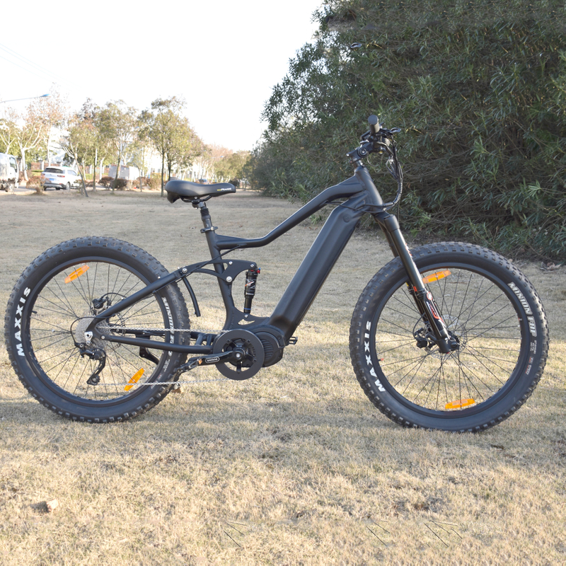 Bicicleta eléctrica de suspensión completa con neumático ancho de 26 pulgadas, bicicleta de caza, adecuada para montar en todo terreno