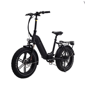 Bicicleta de motor con eje trasero y neumático ancho plegable, batería oculta de 20 pulgadas, transmisión de 7 velocidades