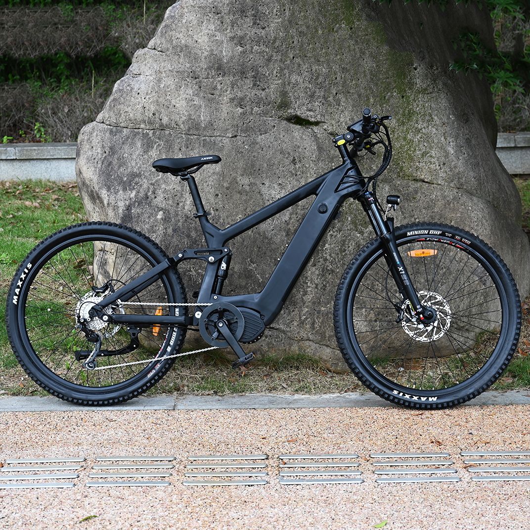 Bicicleta eléctrica de fibra de carbono, 1000W/1200W, Motor de tracción media, Truckrun MTB